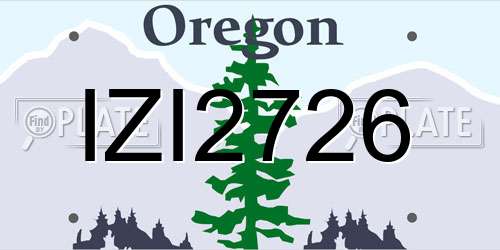 IZI2726 Oregon License Plate