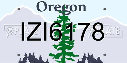 IZI6178 Oregon License Plate