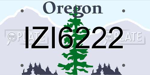 IZI6222 Oregon License Plate