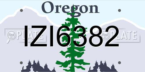 IZI6382 Oregon License Plate