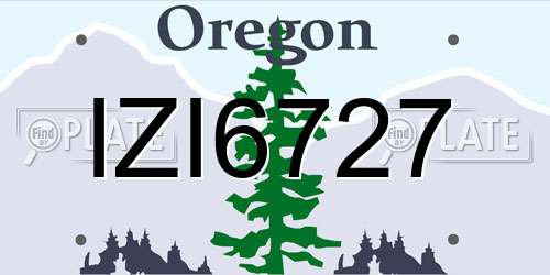IZI6727 Oregon License Plate