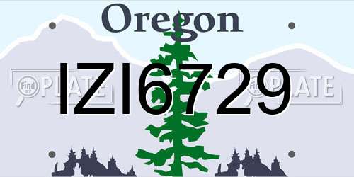 IZI6729 Oregon License Plate