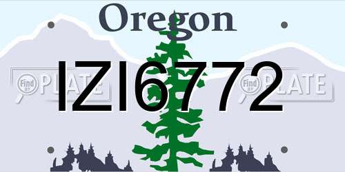 IZI6772 Oregon License Plate