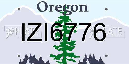IZI6776 Oregon License Plate