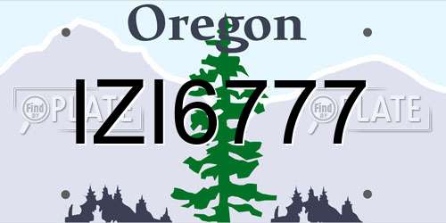 IZI6777 Oregon License Plate