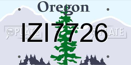 IZI7726 Oregon License Plate