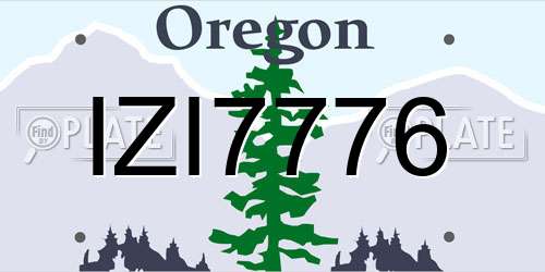 IZI7776 Oregon License Plate