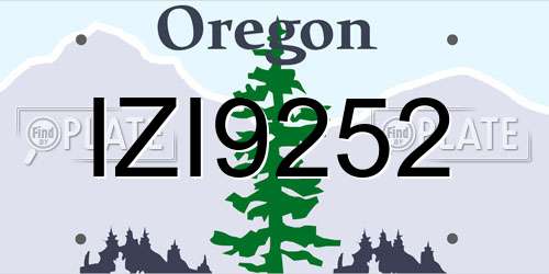 IZI9252 Oregon License Plate