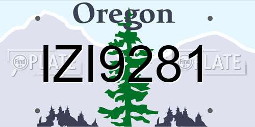 IZI9281 Oregon License Plate