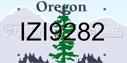 IZI9282 Oregon License Plate