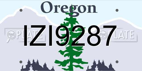 IZI9287 Oregon License Plate