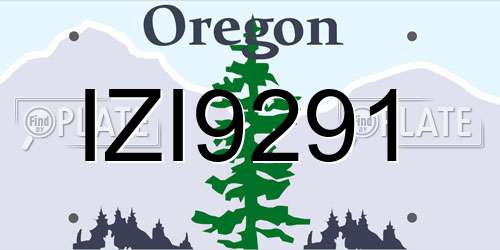 IZI9291 Oregon License Plate