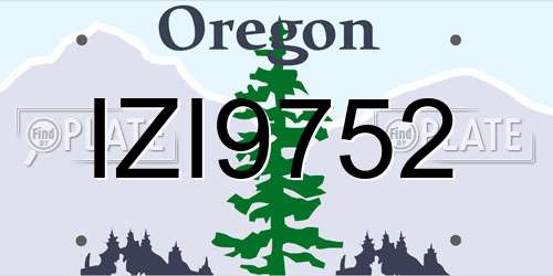 IZI9752 Oregon License Plate