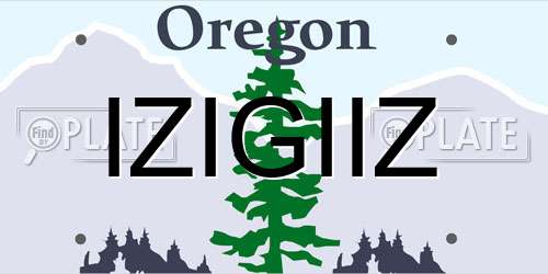 IZIGIIZ Oregon License Plate
