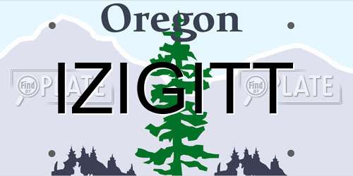 IZIGITT Oregon License Plate