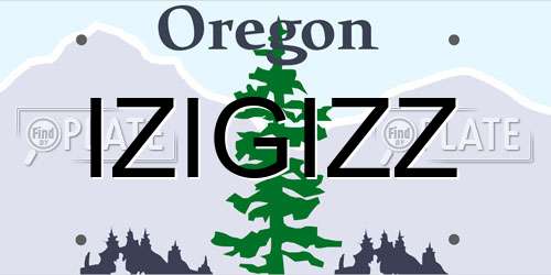 IZIGIZZ Oregon License Plate