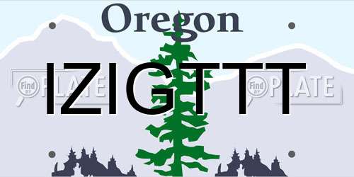 IZIGTTT Oregon License Plate