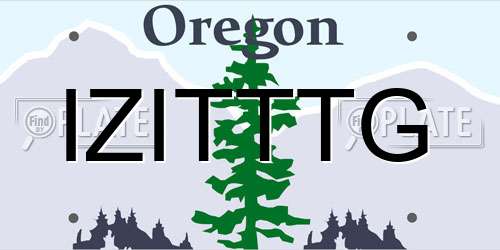 IZITTTG Oregon License Plate