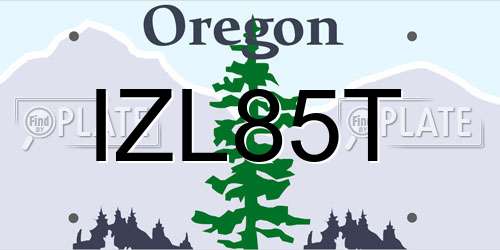 IZL85T Oregon License Plate
