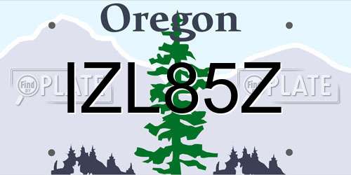 IZL85Z Oregon License Plate