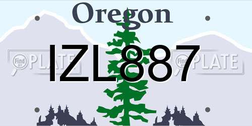 IZL887 Oregon License Plate