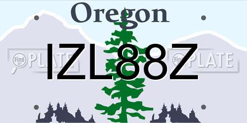 IZL88Z Oregon License Plate