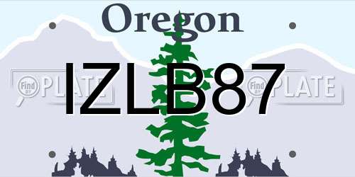 IZLB87 Oregon License Plate