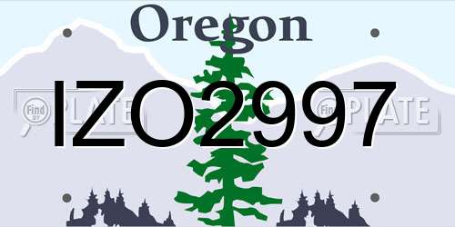 IZO2997 Oregon License Plate