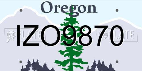 IZO9870 Oregon License Plate