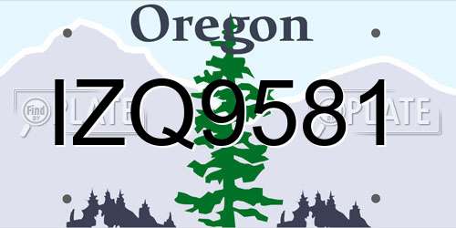IZQ9581 Oregon License Plate