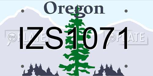 IZS1071 Oregon License Plate