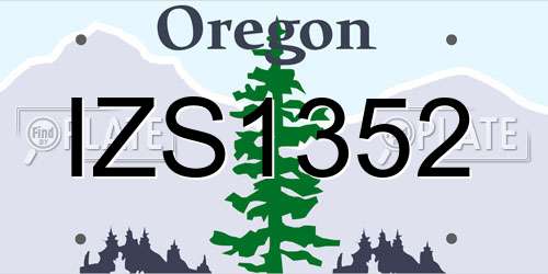 IZS1352 Oregon License Plate
