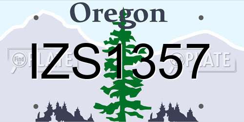 IZS1357 Oregon License Plate