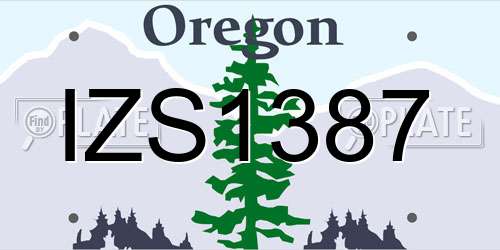 IZS1387 Oregon License Plate