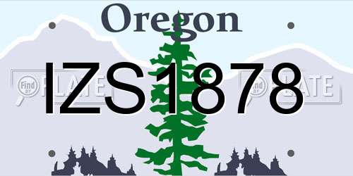 IZS1878 Oregon License Plate