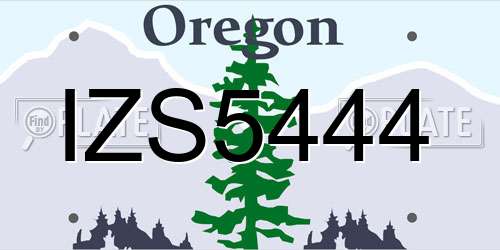 IZS5444 Oregon License Plate