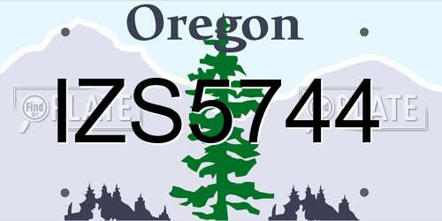IZS5744 Oregon License Plate