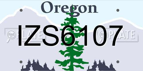 IZS6107 Oregon License Plate