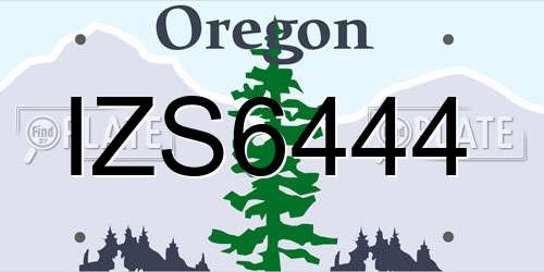 IZS6444 Oregon License Plate