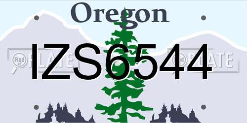 IZS6544 Oregon License Plate