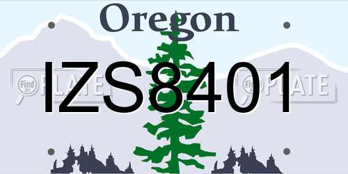 IZS8401 Oregon License Plate
