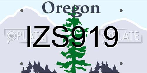 IZS919 Oregon License Plate