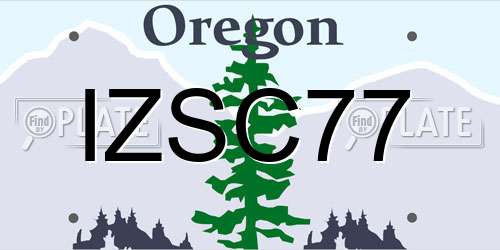 IZSC77 Oregon License Plate