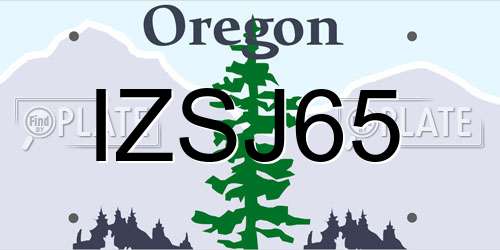 IZSJ65 Oregon License Plate