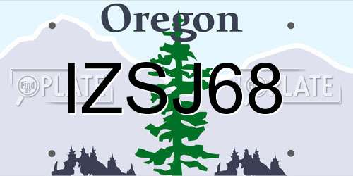 IZSJ68 Oregon License Plate