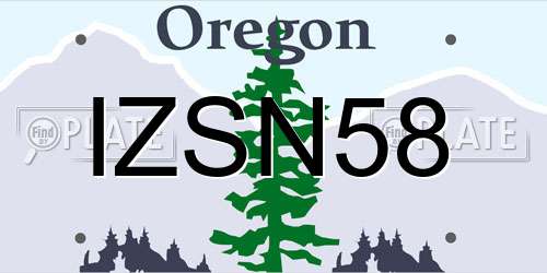 IZSN58 Oregon License Plate
