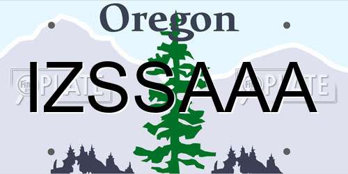 IZSSAAA Oregon License Plate