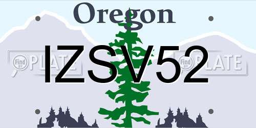 IZSV52 Oregon License Plate