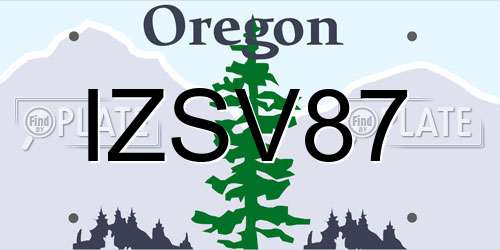 IZSV87 Oregon License Plate