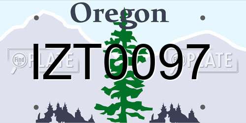 IZT0097 Oregon License Plate
